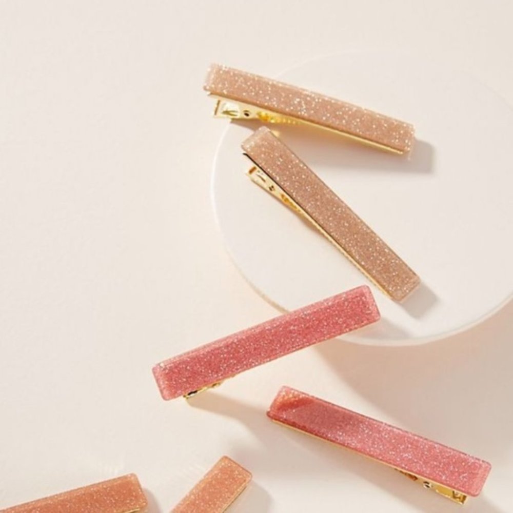 Anthropologie Hair Clip Set of 6 - Pink